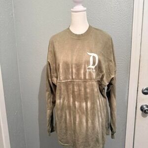 DISNEYLAND RESORT SPIRIT JERSEY Long Sleeve TIE DYE TEE T SHIRT Sz Mens S Green